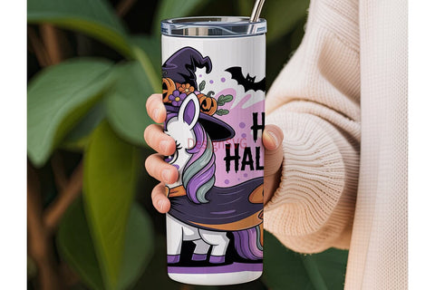 Halloween Unicorn Tumbler Wrap Sublimation DesignSVG 