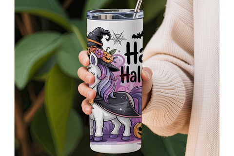 Halloween Unicorn Tumbler Wrap Sublimation DesignSVG 