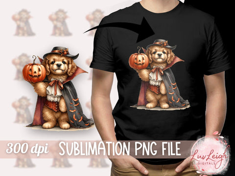 Halloween Vampire Dog Sublimation PNG Sublimation Luvleigh Digitals 