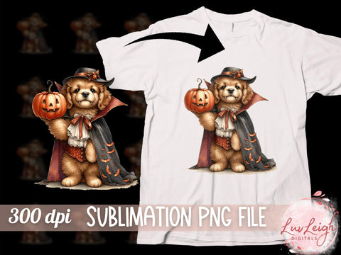 Halloween Vampire Dog Sublimation PNG Sublimation Luvleigh Digitals 
