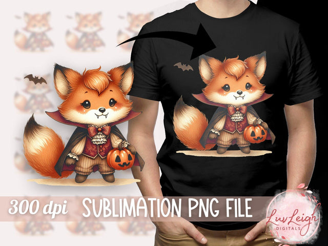 Halloween Vampire Fox Sublimation PNG Sublimation Luvleigh Digitals 
