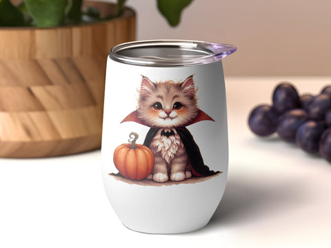 Halloween Vampire Kitten Sublimation PNG Sublimation Luvleigh Digitals 