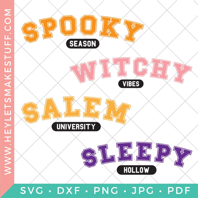 Halloween Varsity Bundle SVG Hey Let's Make Stuff 