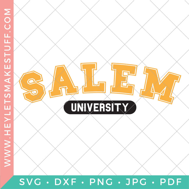 Halloween Varsity Salem University SVG Hey Let's Make Stuff 
