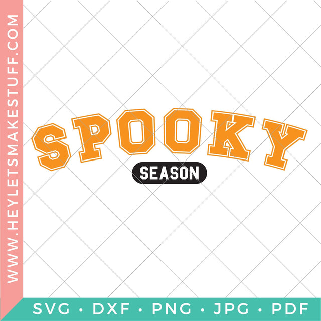 Halloween Varsity Spooky Season SVG Hey Let's Make Stuff 