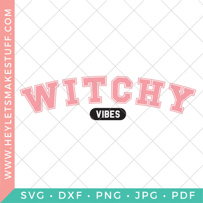 Halloween Varsity Witchy Vibes SVG Hey Let's Make Stuff 