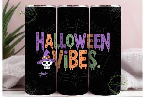 Halloween Vibes 20oz Tumbler Wrap Sublimation PixelChick 