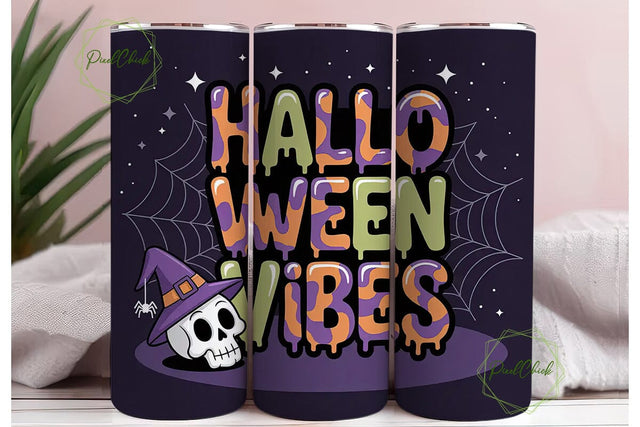Halloween Vibes 20oz Tumbler Wrap Sublimation PixelChick 