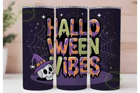 Halloween Vibes 20oz Tumbler Wrap Sublimation PixelChick 