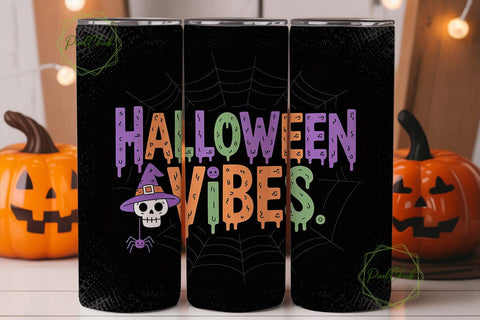 Halloween Vibes 20oz Tumbler Wrap Sublimation PixelChick 