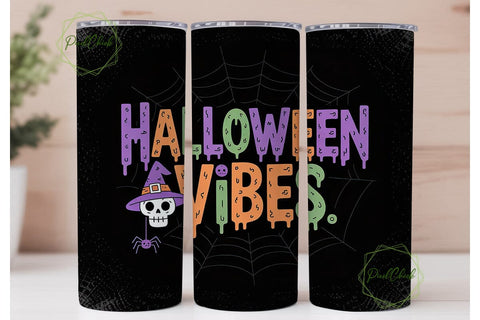 Halloween Vibes 20oz Tumbler Wrap Sublimation PixelChick 