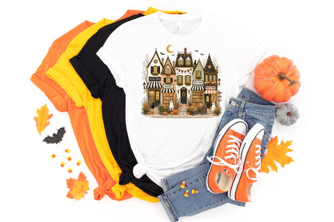 Halloween Village PNG, Spooky Fall PNG Sublimation Pickled Thistle Creative 