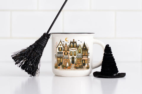 Halloween Village PNG, Spooky Fall PNG Sublimation Pickled Thistle Creative 