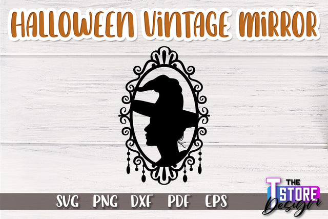 Halloween Vintage Mirror | Mirror Frame | Halloween Party | SVG File SVG The T Store Design 
