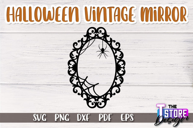 Halloween Vintage Mirror | Mirror Frame | Halloween Party | SVG File SVG The T Store Design 