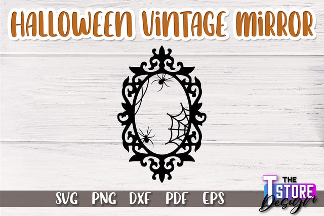 Halloween Vintage Mirror | Mirror Frame | Halloween Party | SVG File SVG The T Store Design 