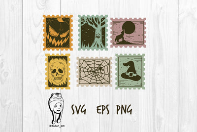 Halloween Vintage Postage Stamp svg png eps SVG dadan_pm 