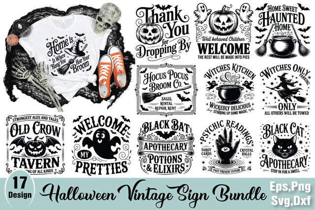 Halloween Vintage Sign Bundle SVG Angelina750 