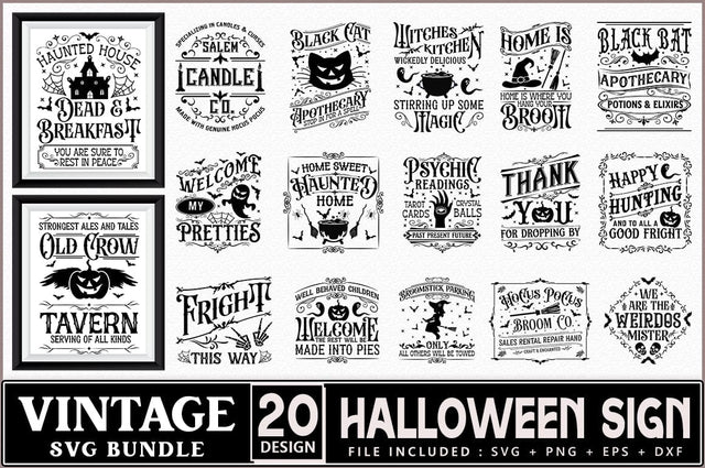Halloween Vintage Sign Bundle SVG Shetara Begum 