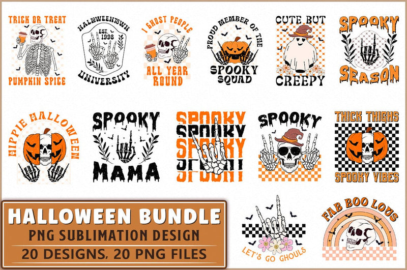 Halloween Vintage Sublimation Bundle Sublimation Shetara Begum 