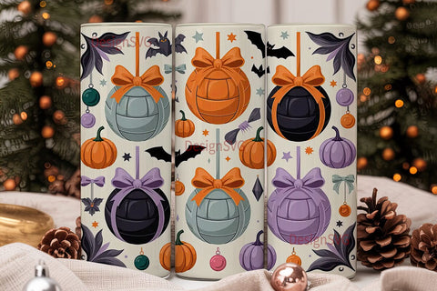 Halloween Volleyball Tumbler Wrap Sublimation DesignSVG 