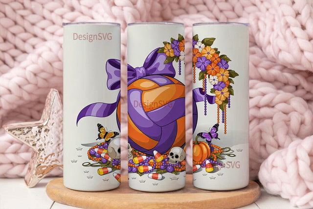 Halloween Volleyball Tumbler Wrap Sublimation DesignSVG 