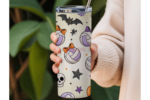 Halloween Volleyball Tumbler Wrap Sublimation DesignSVG 