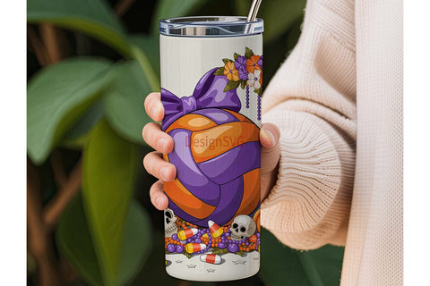 Halloween Volleyball Tumbler Wrap Sublimation DesignSVG 