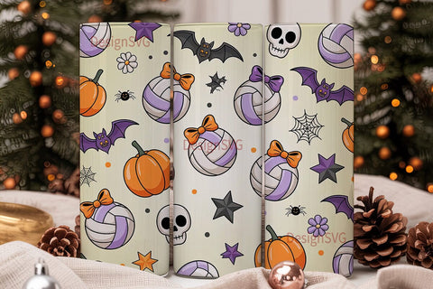 Halloween Volleyball Tumbler Wrap Sublimation DesignSVG 