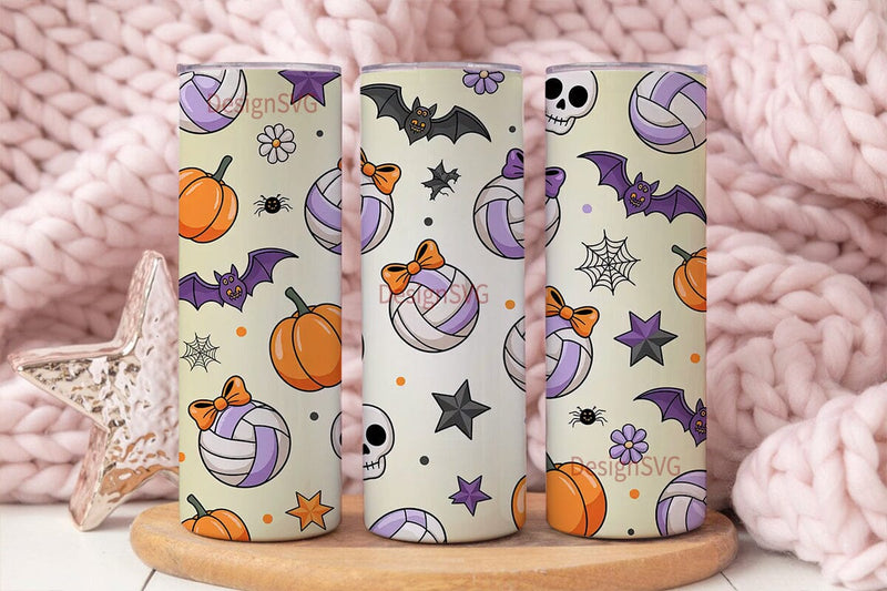 Halloween Volleyball Tumbler Wrap Sublimation DesignSVG 