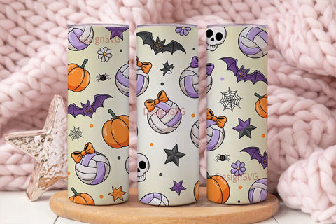 Halloween Volleyball Tumbler Wrap Sublimation DesignSVG 
