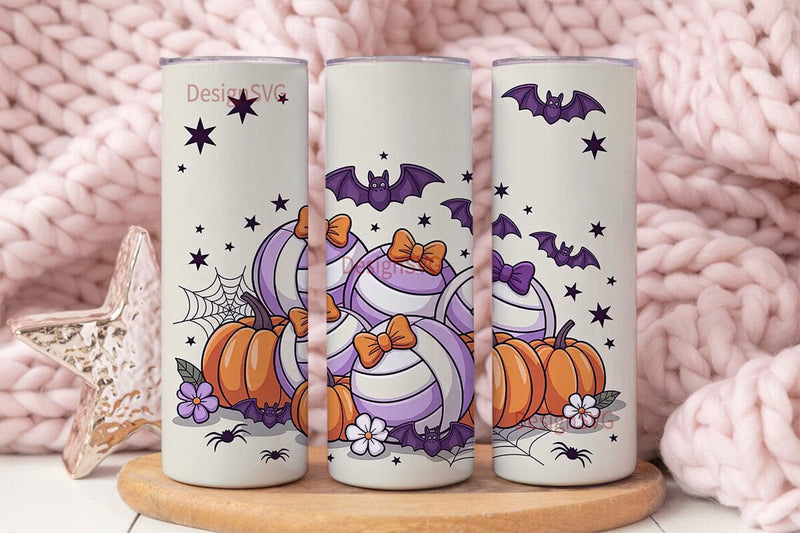 Halloween Volleyball Tumbler Wrap Sublimation DesignSVG 