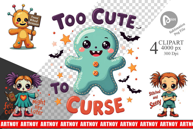 Halloween Voodoo Doll Clipart Sublimation artnoy 
