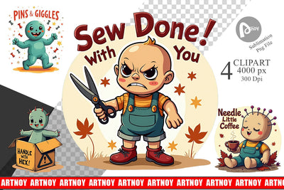Halloween Voodoo Doll Clipart Sublimation artnoy 