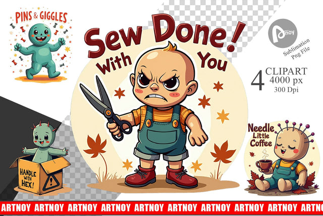 Halloween Voodoo Doll Clipart Sublimation artnoy 