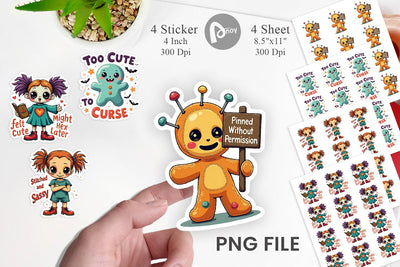 Halloween Voodoo Doll Sticker Sublimation artnoy 