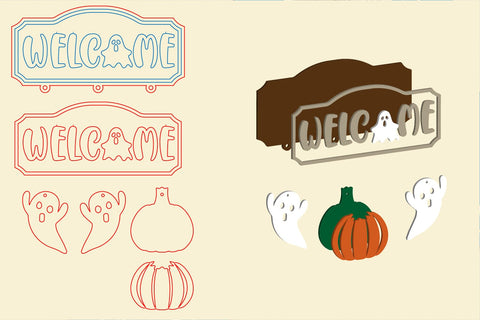 Halloween Wall Decor, Halloween Decor Svg, Welcome Wall Decor Lasercut SVG zafrans studio 