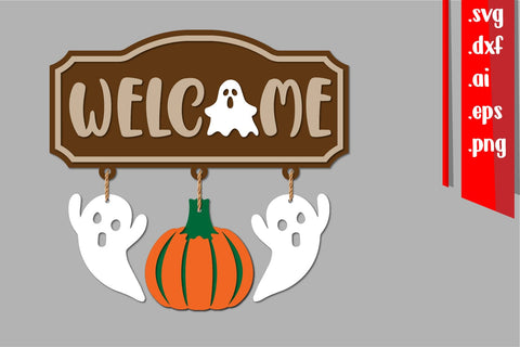 Halloween Wall Decor, Halloween Decor Svg, Welcome Wall Decor Lasercut SVG zafrans studio 