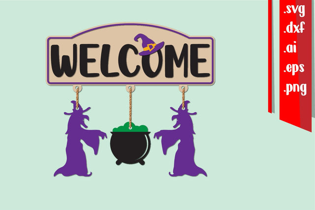 Halloween Wall Decor, Halloween Decor Svg, Witch Laser cut SVG zafrans studio 