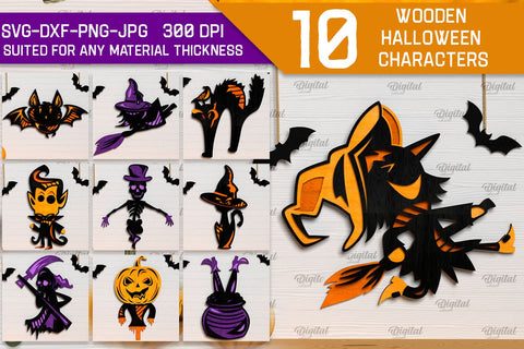 Halloween Wall Decor Laser Cut Bundle. Spooky Halloween SVG SVG Evgenyia Guschina 