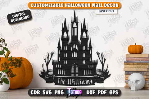 Halloween Wall Decoration Laser Cut Bundle | Haunted House | Seasonal Porch Décor | CNC Files SVG The T Store Design 