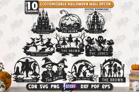 Halloween Wall Decoration Laser Cut Bundle | Haunted House | Seasonal Porch Décor | CNC Files SVG The T Store Design 