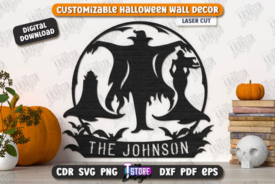 Halloween Wall Decoration Laser Cut | Haunted House | Seasonal Porch Décor | CNC File SVG The T Store Design 