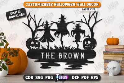 Halloween Wall Decoration Laser Cut | Haunted House | Seasonal Porch Décor | CNC File SVG The T Store Design 