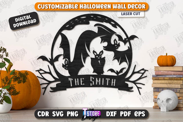 Halloween Wall Decoration Laser Cut | Haunted House | Seasonal Porch Décor | CNC File SVG The T Store Design 