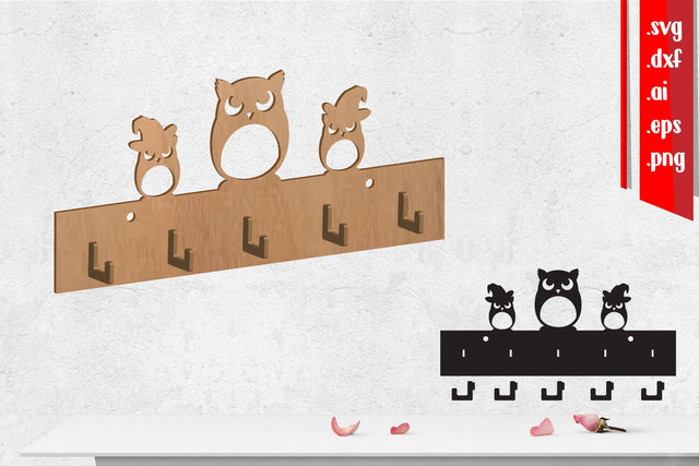 Halloween Wall Hanger, Owl wall hanger, Coat Rack SVG zafrans studio 