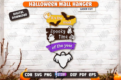 Halloween Wall Sign Laser Cut | Seasonal Porch Décor | Halloween Wall Decoration | CNC File SVG The T Store Design 