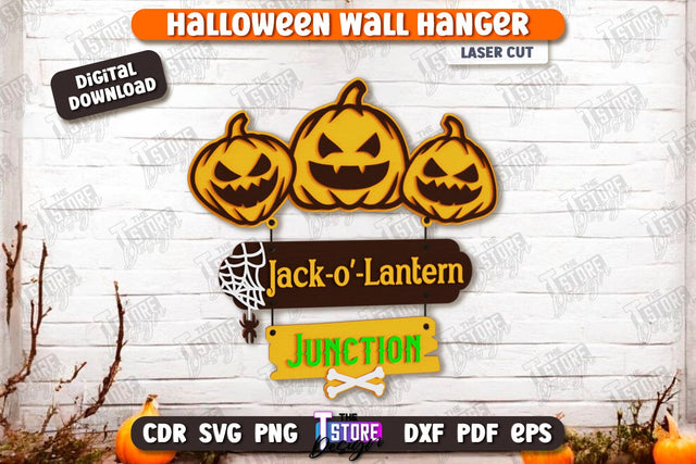 Halloween Wall Sign Laser Cut | Seasonal Porch Décor | Halloween Wall Decoration | CNC File SVG The T Store Design 