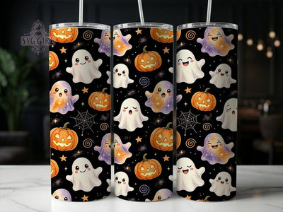 Halloween Watercolor Ghosts 20oz Tumbler, Watercolor ghost design, Halloween tumbler wrap, 20oz skinny tumbler, Ghost halloween print, Watercolor halloween wrap, Sublimation halloween design Sublimation SvggirlplusArt 