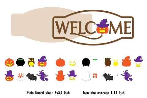 Halloween Welcome Home Sign Laser Cut, Changeable Icon SVG zafrans studio 